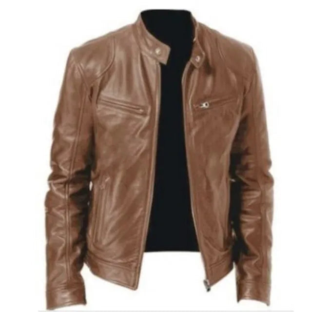 Jaqueta Masculina de Inverno em Couro Legítimo